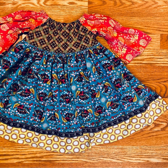 Pish Posh Girls Mixed Print Long Sleeve Cotton Dress Size 4T Matilda Jane Style - Picture 4 of 14